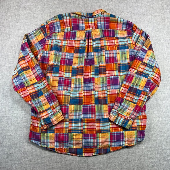 Ralph Lauren Jay Madras Popover Shirt Men XL Patchwork Colorful Preppy Summer - Picture 5 of 9